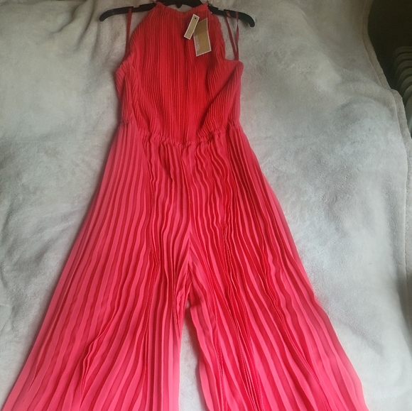 Michael kors sleeveless halterneck pleated jumpsuit coralBNWT NO LOW BALLING!!